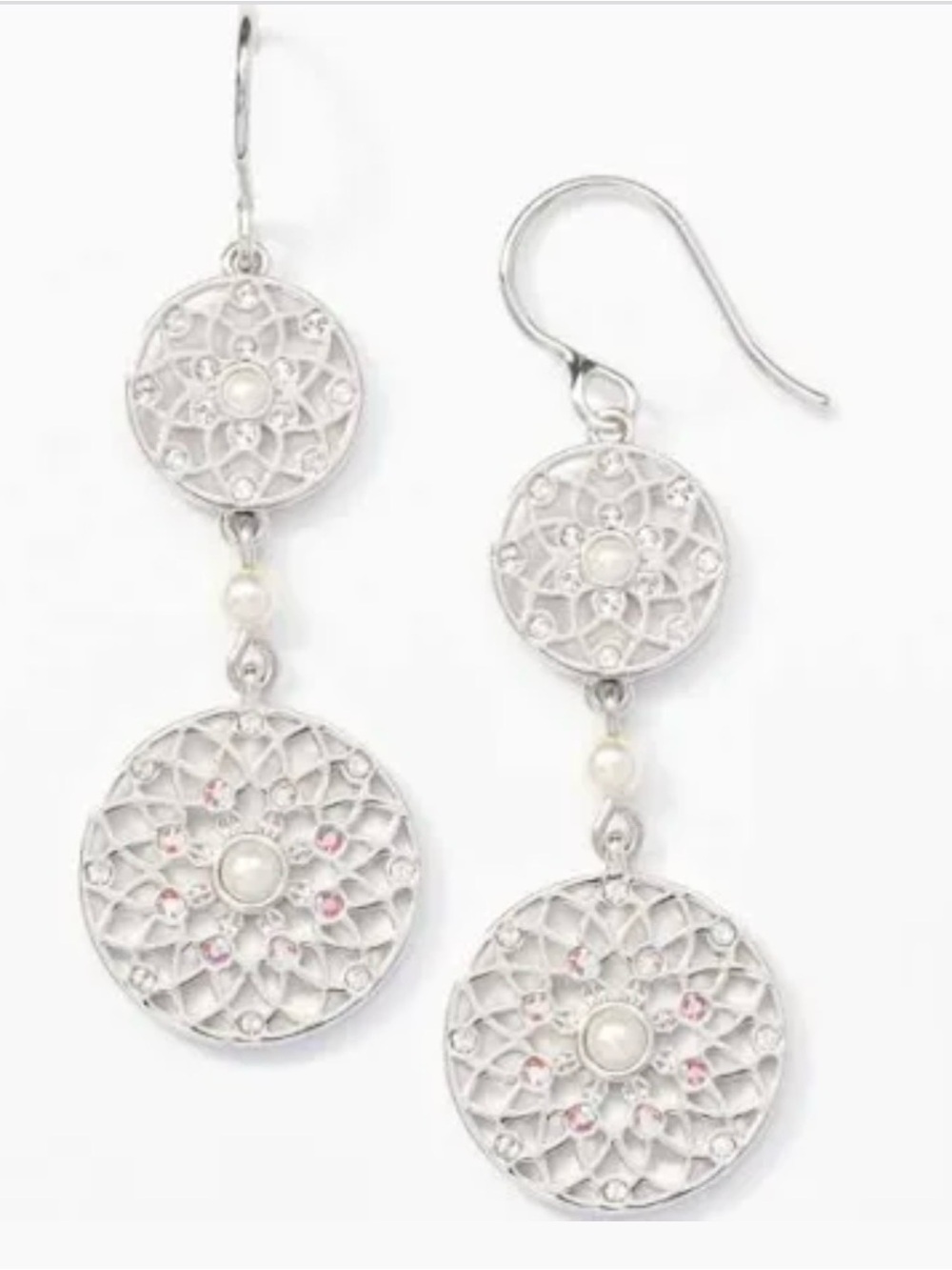 NWT Touchstone Crystal “Lacework” Earrings, Retired